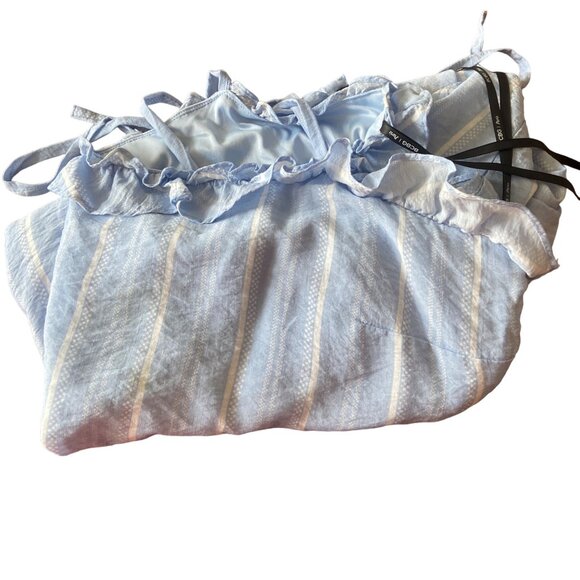 BCBG Paris Top Lined Blue & White Striped Dress Size XXL Tie Straps Side Pockets - Picture 9 of 12